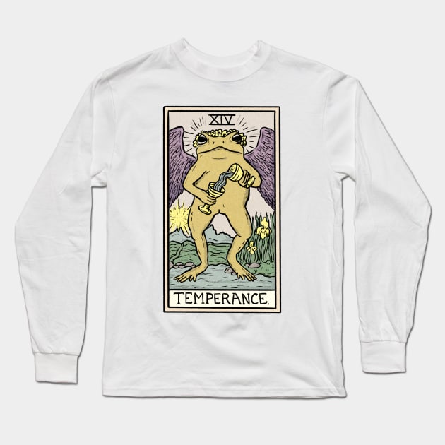 Temperance Toad Tarot Card Long Sleeve T-Shirt by Jewelia